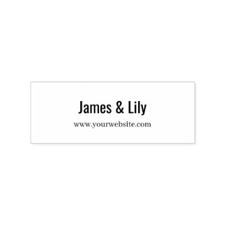 Minimal Business Address Stamp with Name & Website Stämpel