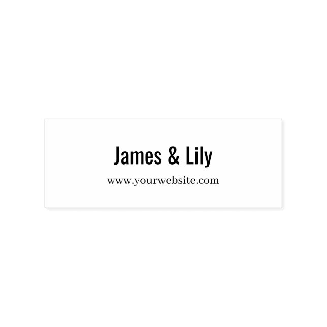 Minimal Business Address Stamp with Name & Website Stämpel (Tryck)