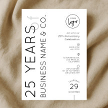 Minimal Business Anniversary Dinner Corporate Logo
