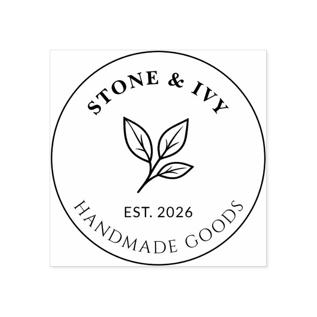 Minimal Business Logo Rubber Stamp Stämpel (Tryck)