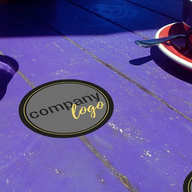 MINIMAL BUSINESS LOGOTYP PROMOTIONAL BLACK UNDERLÄGG PAPPER RUND (Skapare uppladdad)