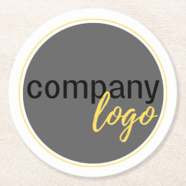MINIMAL BUSINESS LOGOTYP PROMOTIONAL WHITE UNDERLÄGG PAPPER RUND