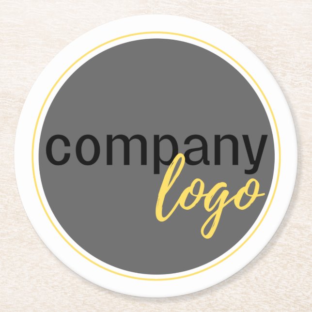 MINIMAL BUSINESS LOGOTYP PROMOTIONAL WHITE UNDERLÄGG PAPPER RUND (Framsidan)