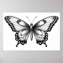 Minimal butterfly-skiss poster