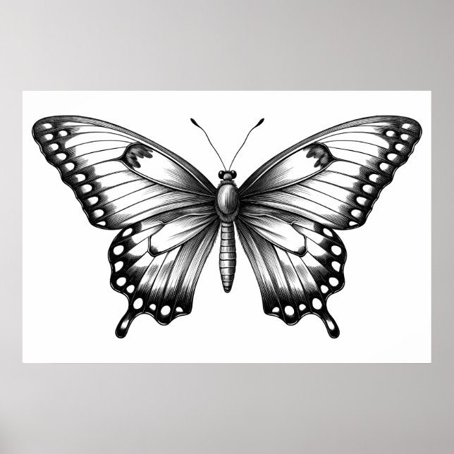 Minimal butterfly-skiss poster (Framsidan)