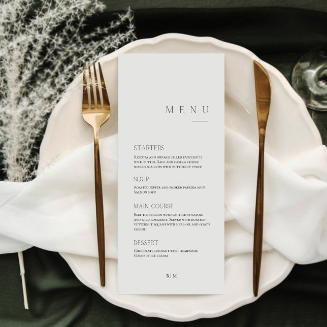 Minimal Calligraphy Black & White | Dinner Wedding Meny (Skapare uppladdad)