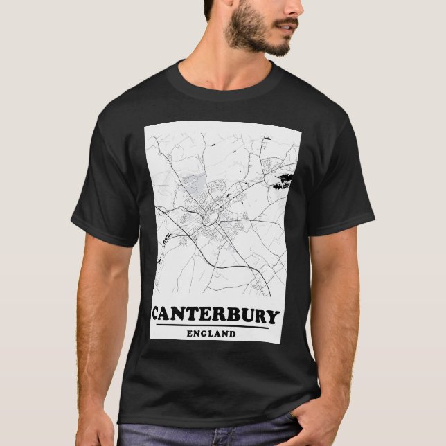 Minimal Canterbury Map T Shirt (Framsida)