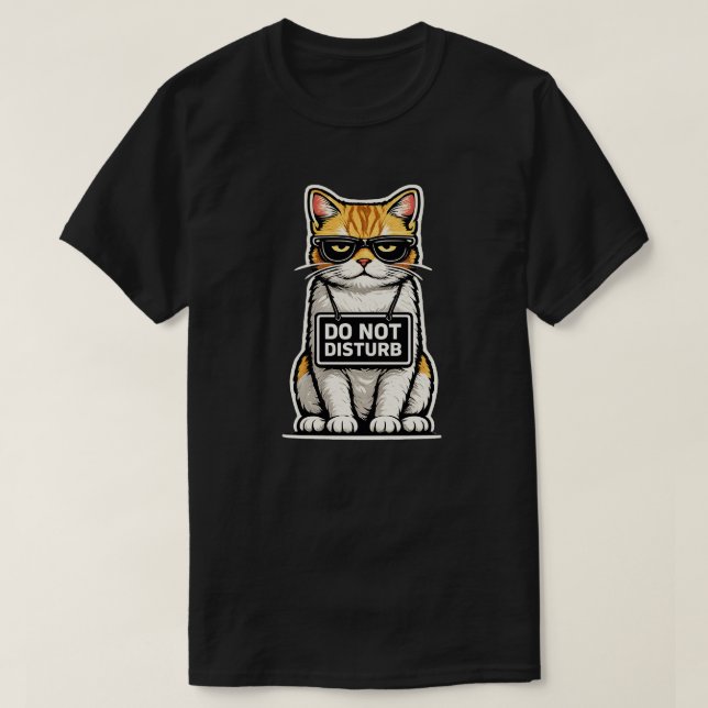 Minimal Cat Do Not Disturb Design T Shirt (Design framsida)