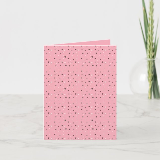 Minimal Cat Faces Pattern on Pink – Cute Pastel  Inbjudan (Framsida)
