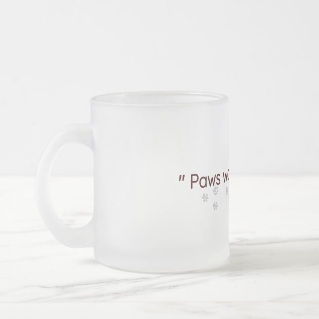 Minimal Cat Paw Lovers Frosted Mug Frostad Glasmugg (Vänster)