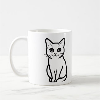Minimal Cat Silhouette Cup Kaffemugg