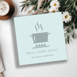 MINIMAL CATERING AV BLÖS GRÅTT POT MEAL CHEF FYRKANTIGT VISITKORT