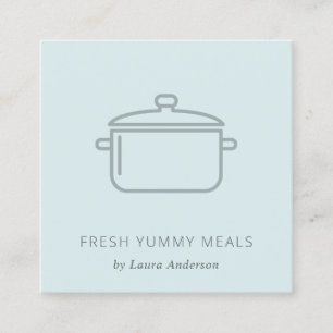 MINIMAL CATERING AV BLÖS GRÅTT POT MEAL CHEF FYRKANTIGT VISITKORT