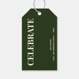 Minimal CELEBRATE | Forest Green Holiday Presentetikett