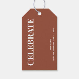 Minimal CELEBRATE | Terracotta Holiday Presentetikett
