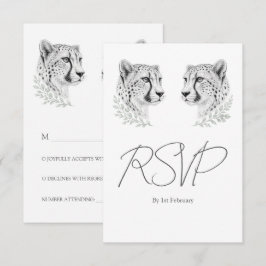 Minimal Cheetah Bröllop Elegant Safari Stil OSA Kort