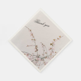 Minimal Cherry Blossom Branches in Glass Vase Pappersservett