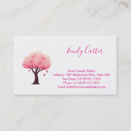 Minimal Cherry Blossom Trendy Business Card Visitkort