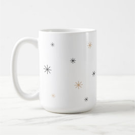 Minimal Chic Black + Gold Customizable Snowflake Kaffemugg