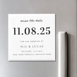 Minimal Chic Bröllop datum för icke-fotosparande a Magnet<br><div class="desc">Anpassa den minsta bröllop spara datum-magneten för chic med all information du behöver.</div>
