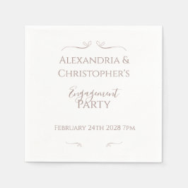 Minimal Chic Bröllop Förlovningsfest Pappersservett