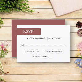Minimal Chic Burgundy Monogram Typografi Bröllop OSA Kort