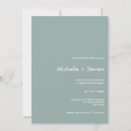 Minimal Chic Dusty Blue | Typografi Bröllop Inbjudningar