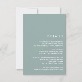 Minimal Chic Dusty Blue | Uppgifter om Bröllop gäs Inbjudningar