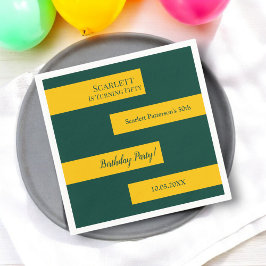 Minimal Chic för Grönt och Guld Elegant 50:e födel Pappersservett