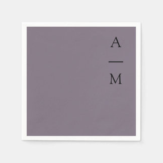 Minimal Chic för monogram Trendig Dusty Lila Bröll Pappersservett