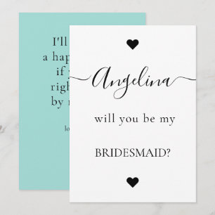Minimal Chic kommer du att vara min Bridesmaid Fri Inbjudningar