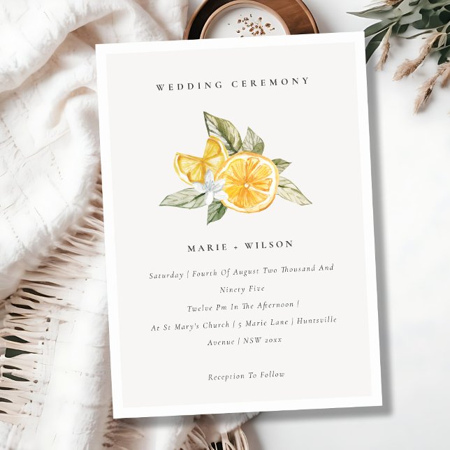 Minimal Chic Lemon Boho Botanical Wedding bjudande Tack Kort (Skapare uppladdad)