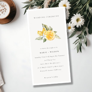 Minimal Chic Lemon Boho Botanical Wedding bjudande Tack Kort
