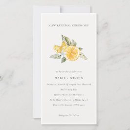 Minimal Chic Lemon Boho Fauna Vow Renewal Inbjudan