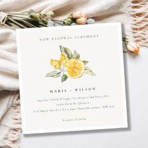Minimal Chic Lemon Boho Fauna Vow Renewal Inbjudan