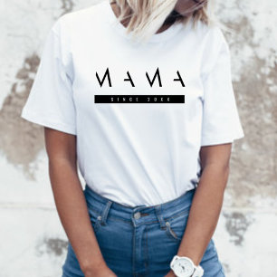 Minimal & Chic Mama Skriptad Basic T-Shirt för Kvi