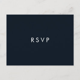 Minimal chic Mörkblå | Bröllop RSVP MÅLTIDSVAL Inbjudan Vykort