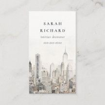 Minimal Chic New York City Skyline Watercolor