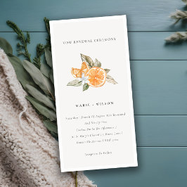 Minimal Chic Orange Boho Fauna Vow Renewal Inbjuda Tack Kort