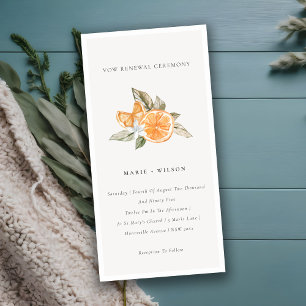 Minimal Chic Orange Boho Fauna Vow Renewal Inbjuda Tack Kort