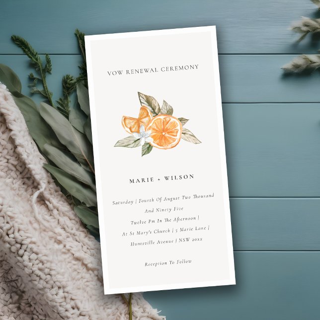 Minimal Chic Orange Boho Fauna Vow Renewal Inbjuda Tack Kort (Skapare uppladdad)