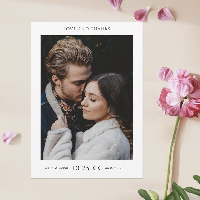 Minimal Chic Photo Bröllop Tack Kort (Skapare uppladdad)