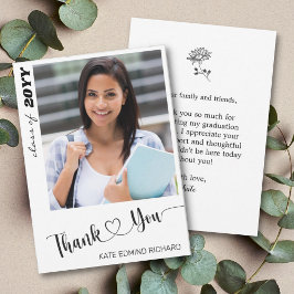 Minimal Chic Photo Elegant Script Heart Student Tack Kort