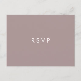 Minimal chic Plommon | Bröllop RSVP MÅLTIDSVAL Inbjudan Vykort