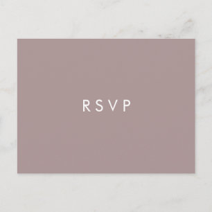 Minimal chic Plommon Bröllop RSVP MÅLTIDSVAL Inbjudan Vykort
