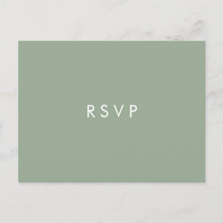 Minimal chic Sage | Bröllop  RSVP MÅLTIDSVAL Inbjudan Vykort