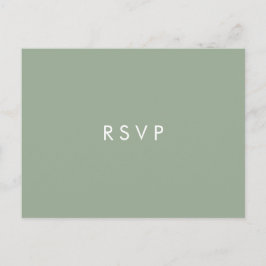 Minimal chic Sage | Bröllop  RSVP MÅLTIDSVAL Inbjudan Vykort