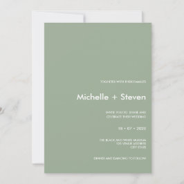 Minimal Chic Sage | Typografi Bröllop Inbjudningar