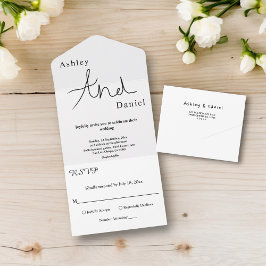Minimal Chic, svart och vit Elegant bröllop