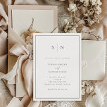 Minimal Chic | Vit och säng Grönt Gräns Bröllop Inbjudningar<br><div class="desc">Den här eleganten har moderna bröllopsinbjudningar en enkel vit minimalistisk textdesign,  med en grönt och ett klassiskt ram vid gräns. Lägg till initialer eller monogram för att göra dem helt egna.</div>